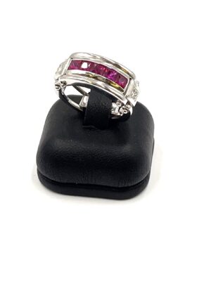 Bague rubis et diamants or blanc