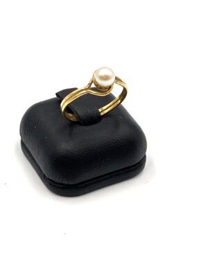 Bague or jaune perle de culture