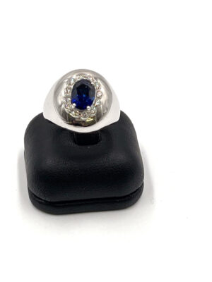 Bague saphir birman et diamants