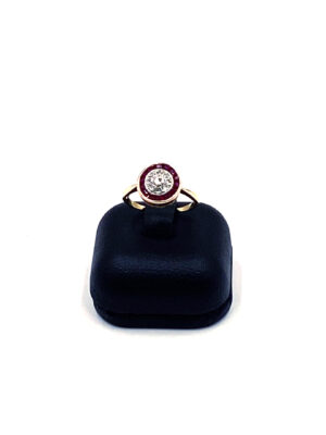 Bague jonc anglais et diamant