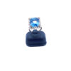 Bague aigue marine et brillants rectangulaire