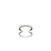 Demi alliance diamants or gris