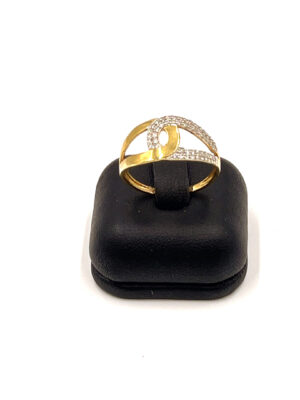 Bague oxyde zirconium or jaune