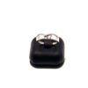 Bague or blanc en V