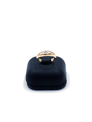 Bague jonc anglais or jaune et diamant enfant