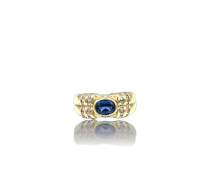 Bague or jaune bleue et OZ
