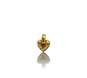 Pendentif cœur or jaune diamants rubis émeraude et saphir