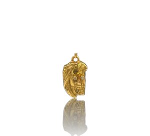 Pendentif tête christ et 2 diamants