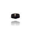 Bague acier noire petit diamant