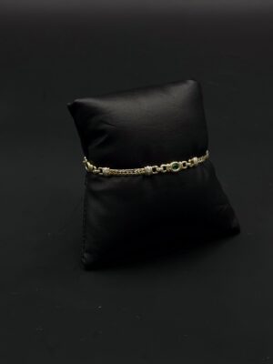 Bracelet or et émeraudes