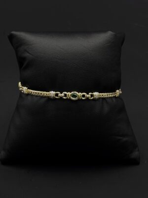 Bracelet or et émeraudes