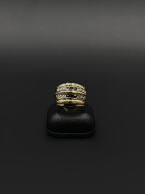 Bague or jaune saphirs et oz