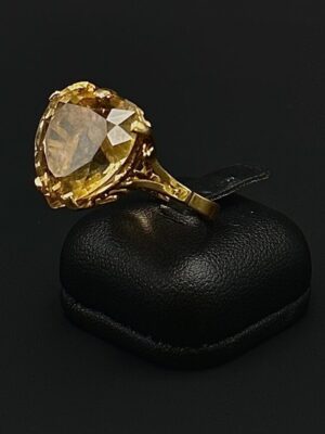 Bague coeur citrine