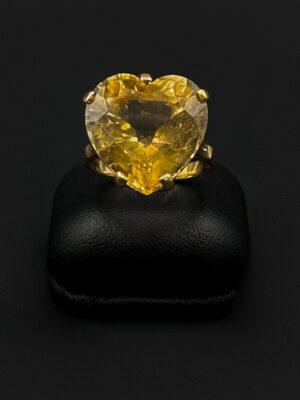 Bague coeur citrine