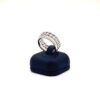 Bague double anneau or blanc diamants