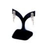 Boucles d'oreilles or blanc avec pendentif diamants