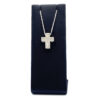Collier or blanc en croix pavée de diamants