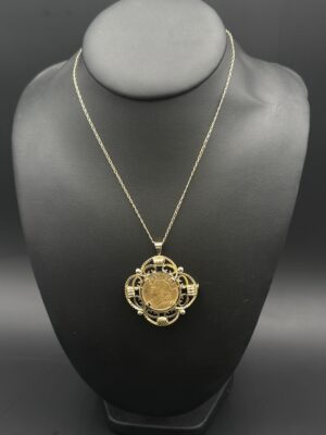 Pendentif or jaune pièce 20 francs Suisses