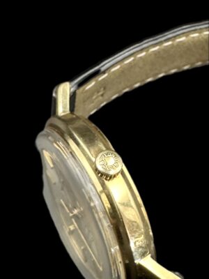 Montre Longines or jaune automatique bracelet cuir