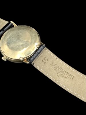 Montre Longines or jaune automatique bracelet cuir