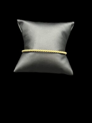 Bracelet or jaune 18 ct jonc torsadé
