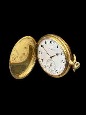 Montre de Gousset Dame or jaune 18 ct double boite de marque Omega