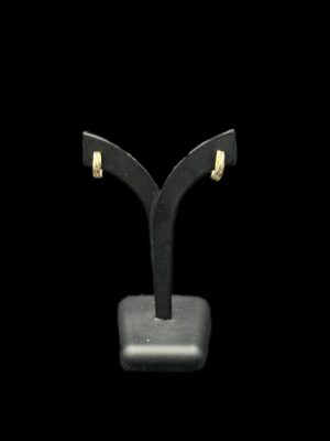 Boucles d’oreille tricolore or jaune rose blanc 18 ct